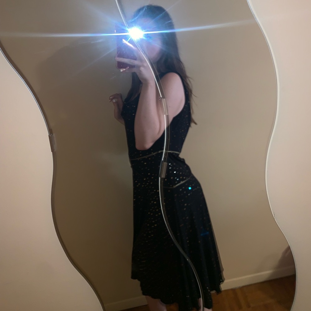 Black and golden dress